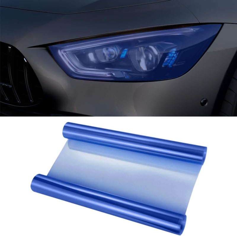 ZIMISI 11.88×48 Inches Car Headlight Tint Film, Self Adhesive Vinyl Wrap Protector Film, Cuttable Car Tint Sticker, Auto Modification Cover for Headlight, Taillight, Fog & Brake Light (Light Blue) - Image 1